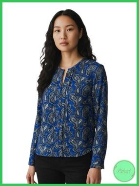 Banana Republic Paisley Print Long Sleeve Top
